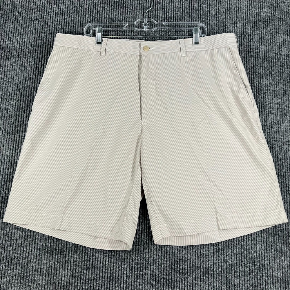 Champions Tour Golf Shorts Mens Size 40 Beige Chino Striped Performance New